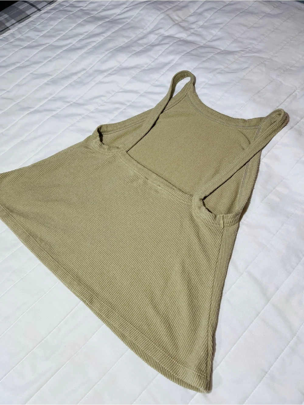 Free People Olive Ribbed Swing Tank